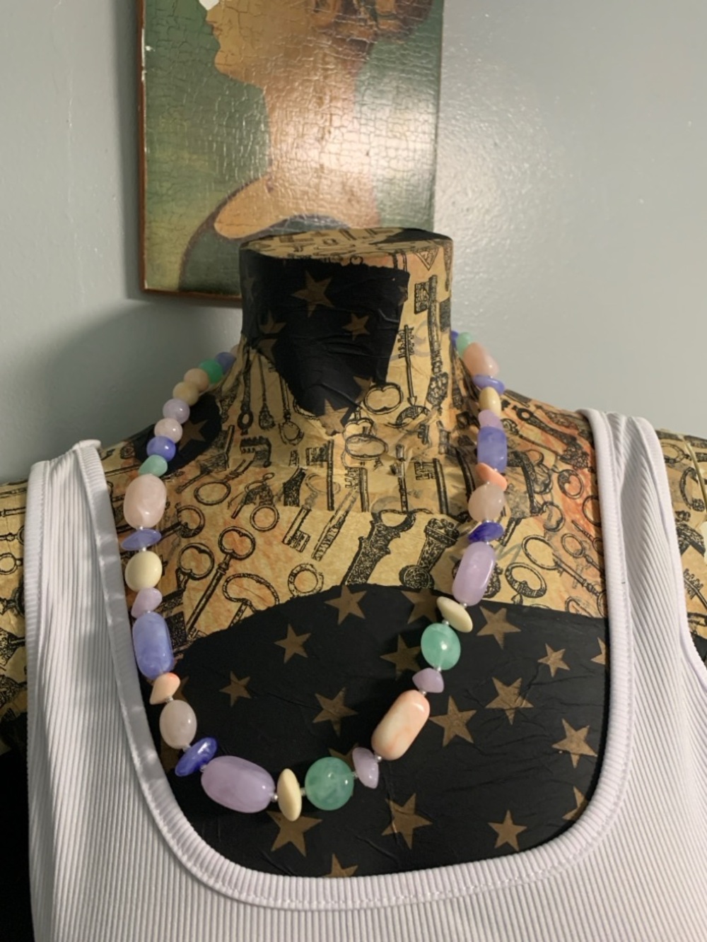 Multi-Color Beaded Statement Necklace - Pastel Mix